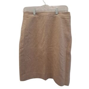J. CREW THE PENCIL SKIRT WOOL WOMENS SIZE 2 TAN CAREER
